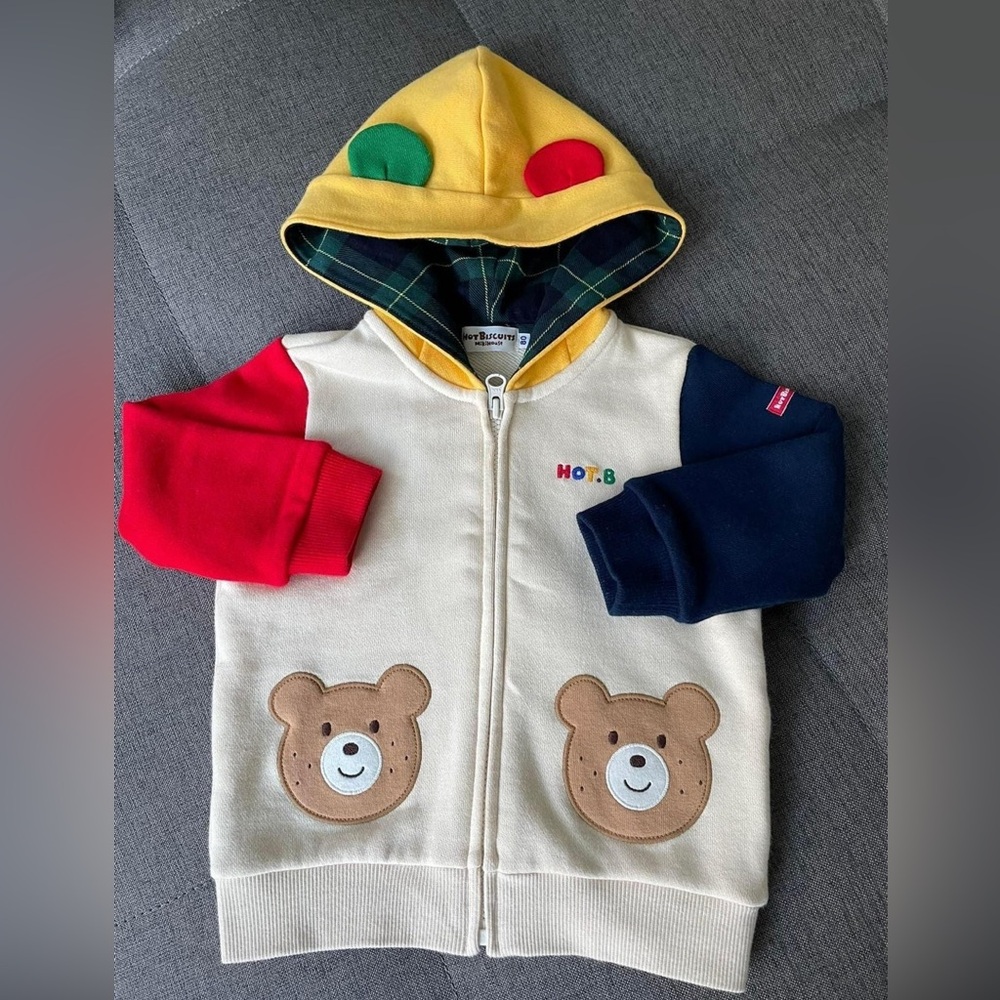Miki House Hot Biscuits bear ears hoodie